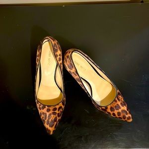 Nine West calf hair leopard print heels size 10
